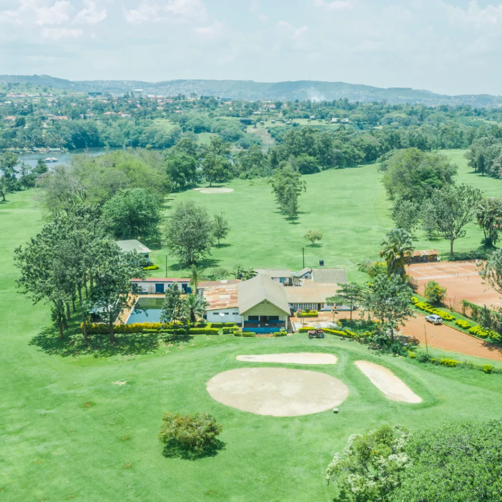 Aerial view of golf course, Entebbe