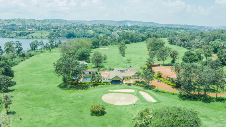 Aerial view of golf course, Entebbe