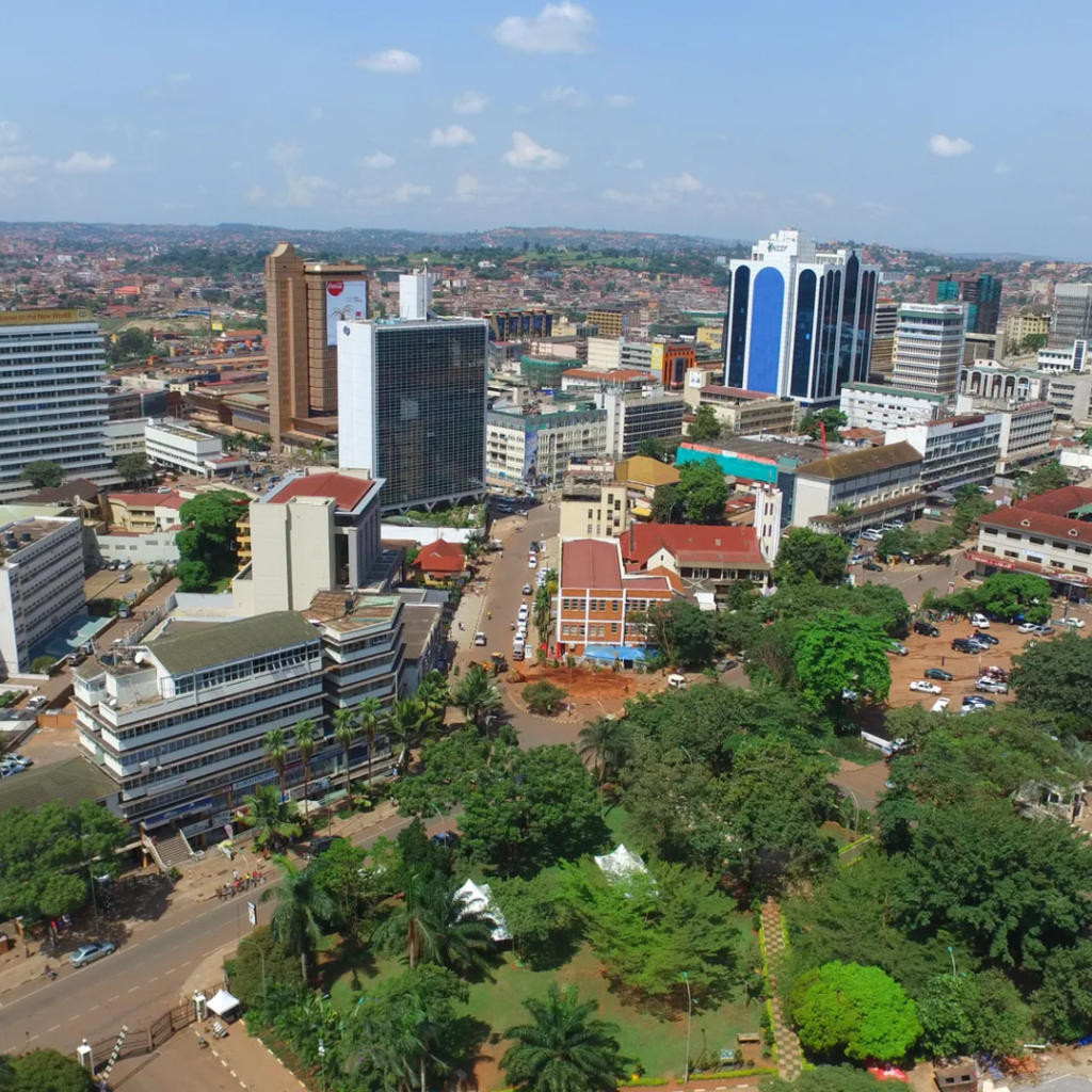 Aerial view of city, Kampala