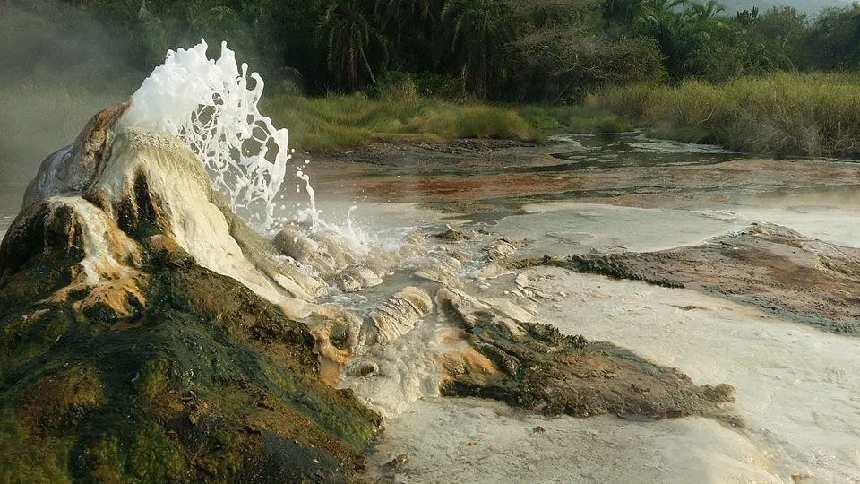 Hot spring bubbling in Semuliki National Park