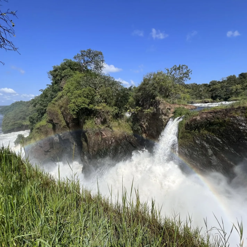 Murchison Falls with the gorge and rainbow