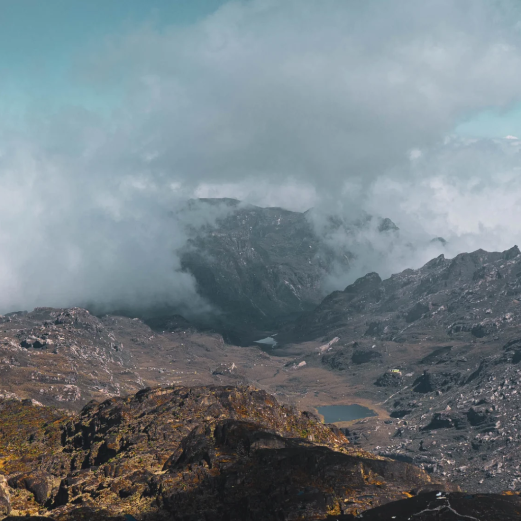 High camp view, the Rwenzori Mountains