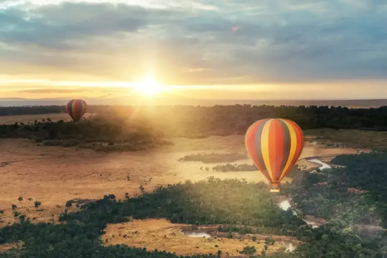 Balloon sunrise river